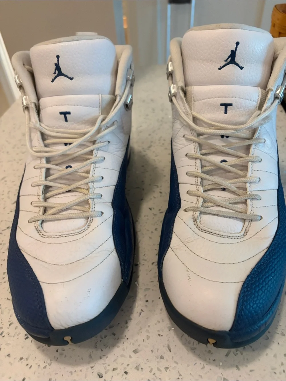 Jordan Men’s White & Navy Basketball Sneakers